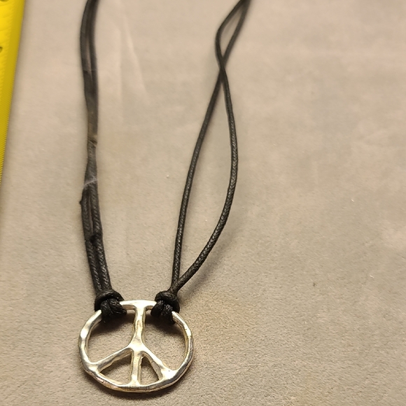 Jewelry - Silver Colored Peace Pendant Necklace